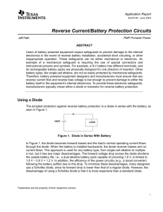 Reverse Current/Battery Protection Circuits