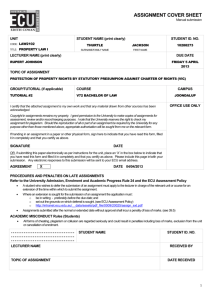 ASSIGNMENT COVER SHEET