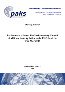 paks working paper 1 - Parlamentarische Kontrolle von