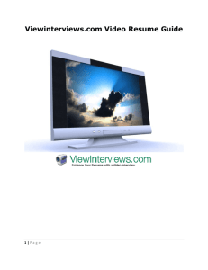 Viewinterviews.com Video Resume Guide