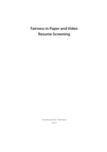 Fairness in Paper and Video Resume Screening - RePub