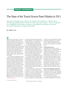 The State of the Touch-Screen Panel Market in 2011