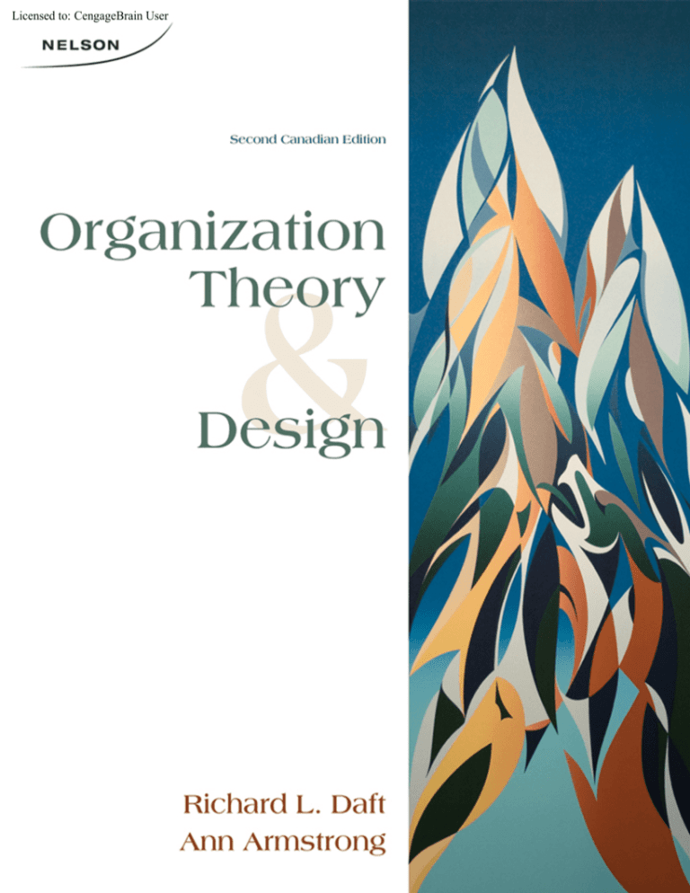 Organization Theory and Design, Canadian, 2 ed.