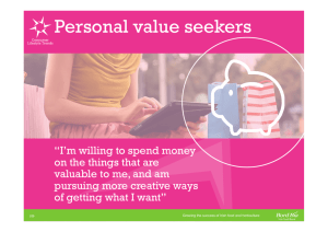 Personal value seekers - Kerry Health and Nutrition Institute