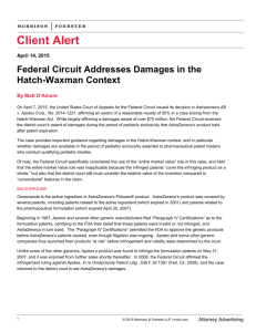 Federal Circuit Addresses Damages in the Hatch