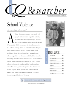 CQ Researcher report on School Violence