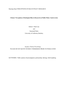 Citizens' Perceptions of Ideological Bias in Research on Public
