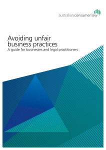 Avoiding unfair business practices