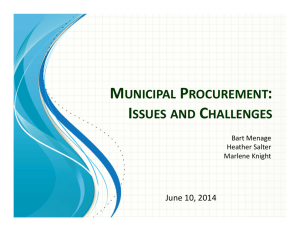 municipal procurement: issues and challenges