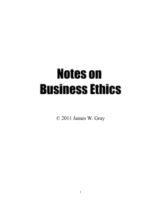 Notes on Business Ethics