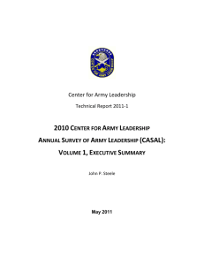 2010 center for army leadership annual survey