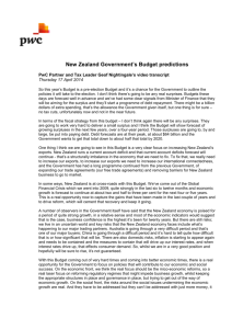 New Zealand Government's Budget predictions