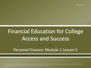 Personal Finance: Module 1 Lesson 5