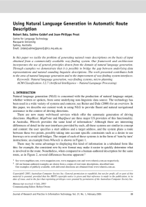 Using Natural Language Generation in Automatic Route Description