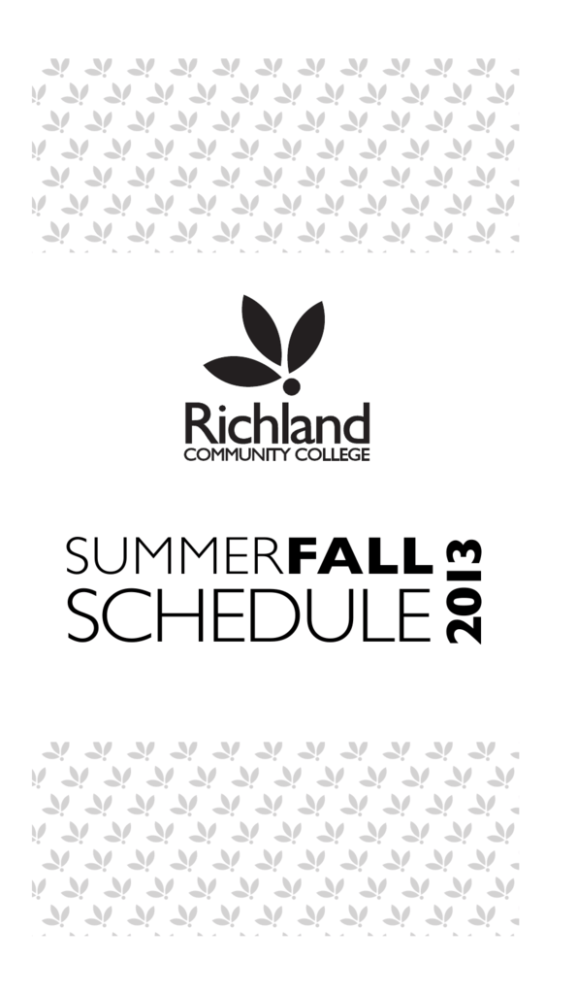 Summer/Fall 2013 Courses Richland Community College