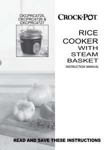 CKCPRC4726 - Manual Rice Cooker - Crock