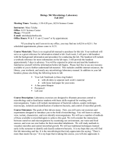 Bio 306 Microbiology Lab