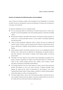 1 / 2 Joetsu University of Education Decision of Institutional Certified