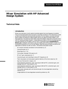 Mixer Simulation with HP Advanced Design System