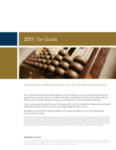 2011 Tax Guide - Investor Tax Information and Resources