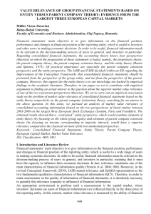 value relevance of group financial statements based on entity versus