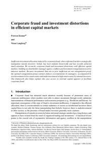 Corporate Fraud and Overinvestment in Efficient Capital Markets