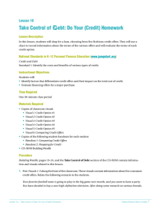 Lesson 10: Take Control of Debt: Do Your (Credit)