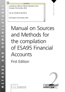 Manual on Sources and Methods for the compilation of ESA95