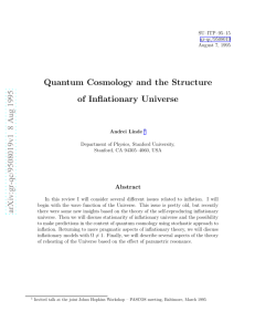 Quantum Cosmology and the Structure of Inflationary Universe