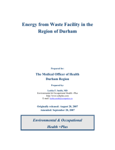 Energy from Waste Facility - Report
