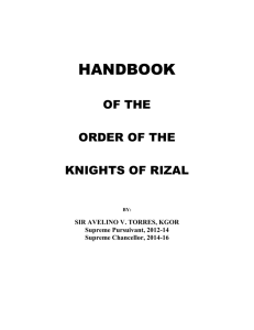 HANDBOOK - Knights Of Rizal