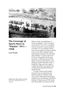 The Coverage of Sports News in “Filastin” 1911 – 1948