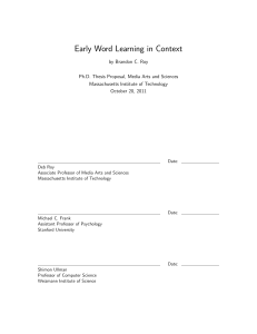 Early Word Learning in Context