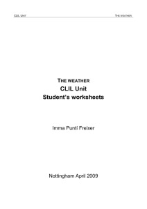 CLIL Unit Student's worksheets