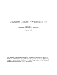 Globalization, Inequality, and Poverty since 1980