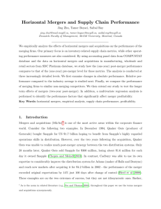Horizontal Mergers and Supply Chain Performance