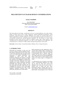 MILLIMETER WAVE RADAR DESIGN CONSIDERATIONS