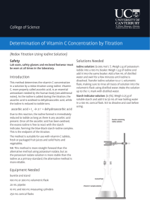 Determination of Vitamin C Concentration by