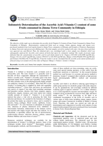Iodometric Determination of the Ascorbic Acid (Vitamin C)