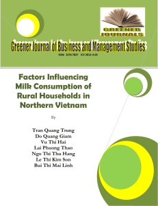 Factors Influencing Milk Consumption of Rural