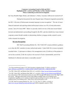 Corporate Accounting Fraud in 2010 and 2011