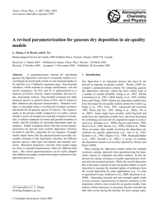 A revised parameterization for gaseous dry deposition in air