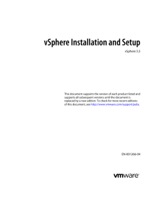 vSphere Installation and Setup - OpenTopic