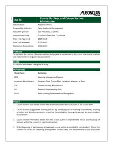 AA 26 Course Outlines and Course Section