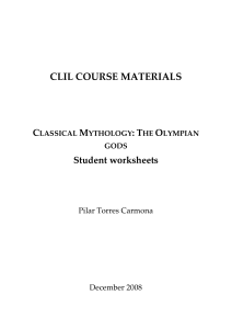 CLIL COURSE MATERIALS CLASSICAL MYTHOLOGY