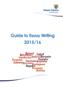 Guide to Essay Writing - Harper Adams University