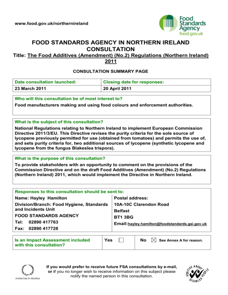 Food Standards Agency Approval Numbers