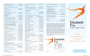 Elizabeth Fry Toronto Essential Services for Women Guide