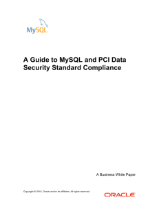 A Guide to MySQL and PCI Data Security Standard Compliance