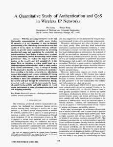 A Quantitative Study of Authentication and QoS in Wireless IP